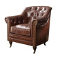 Comfy Chair, Vintage Dark Brown Top Grain Leather By Casagear Home