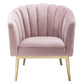 Metal and Fabric Accent Chair with Channel Tufting Pink and Gold - 59814 AMF-59814