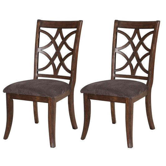 19 Inch Wide Wood Dining Side Chair, Set of 2, Brown