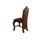 Faux Leather and Wood Counter Height Chair Set of 2 Brown AMF-61157