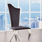 Fabric Upholstered Metal Side Chairs with Asymmetrical Backrest, Silver and Black, Set of Two - 62079