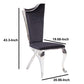 Fabric Upholstered Metal Side Chairs with Asymmetrical Backrest Silver and Black Set of Two - 62079 AMF-62079