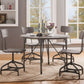Metal Adjustable Side Chairs with Wooden Swivelling Seats and Open Backrest, Gray, Set of Two - 70277