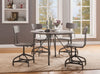 Metal Adjustable Side Chairs with Wooden Swivelling Seats and Open Backrest Gray Set of Two - 70277 AMF-70277