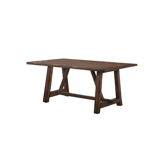 Amiable Dining Table, Dark Oak Brown By Casagear Home