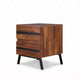 Two Drawers Wooden End Table with Angled Leg Support, Brown and Black - ACME
