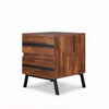 Two Drawers Wooden End Table with Angled Leg Support, Brown and Black - ACME