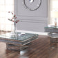 Wood and Mirror End Table with Tier Design, Clear By Casagear Home