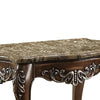 Wooden End Table with Marble Top in Antique Oak Brown AMF-82147