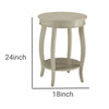 24 Inch Round Side Table with Open Bottom Shelf White AMF-82785