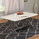 Marble Coffee Table | Rectangle Top | White | Espresso Wood Base