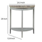 28 Inch Wooden Half Moon Console Table with Bottom Shelf Gray - 90161 AMF-90161