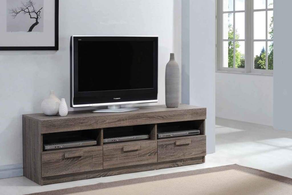 Amiable TV Stand, Rustic Oak Brown By ACME