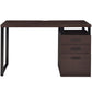 Wooden Writing Desk with Spacious Storage Option, Brown and Black By Casagear Home
