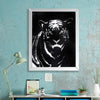 Wall Decor | Rectangular | Tiger Design | Crystal Inlays | Black & Silver