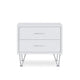 Contemporary 2 Drawers Wood Nightstand By Deoss White AMF-97332