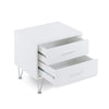 Contemporary 2 Drawers Wood Nightstand By Deoss White AMF-97332