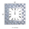 Mirrored Wall Clock with Checkered Pattern Silver AMF-97398