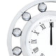 Mirrored Round Shape Wooden Wall Clock White By Casagear Home AMF-97405