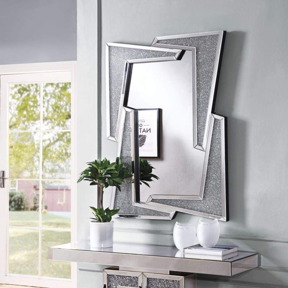 Wall Decor | Accent | Mirrored Frame | 4 L-Shaped Borders | Clear