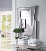 Mirrored Wooden Frame Accent Wall Decor with Four L Shaped Borders, Silver By Casagear Home