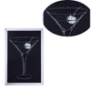 Wood and Mirror Martini Glass Wall Art Clear and Black - 97627 AMF-97627
