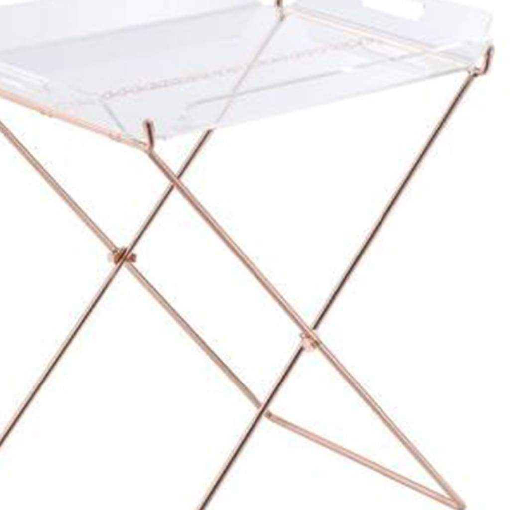 Modish Tray Table Clear Acrylic & Copper AMF-98189