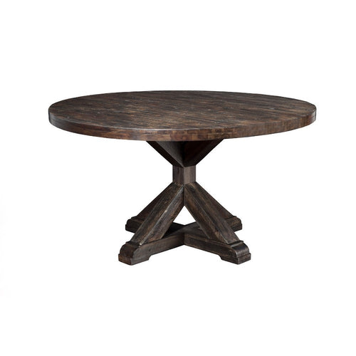 Dining Table | Round | Acacia Wood | Brown Finish