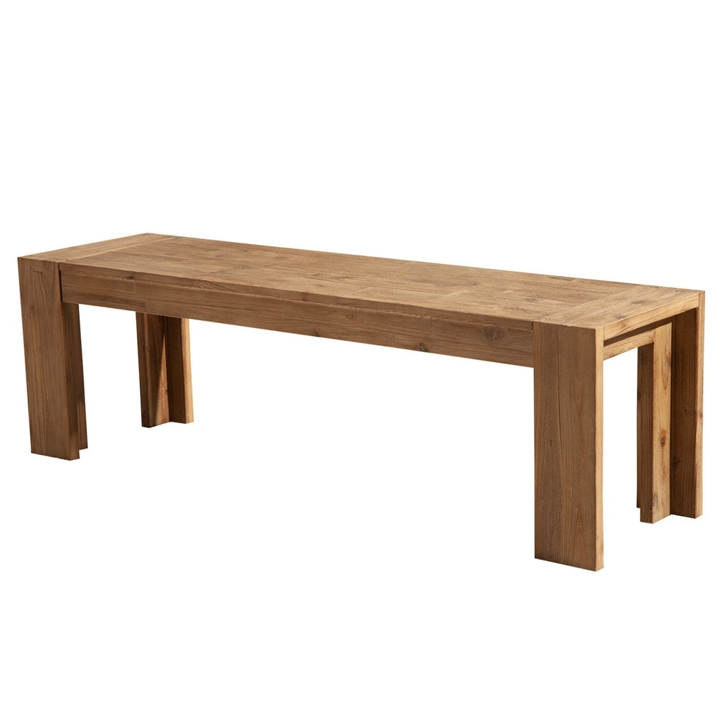 Solid Acacia Wood Bench with Bracket Legs Brown APF-8868-03