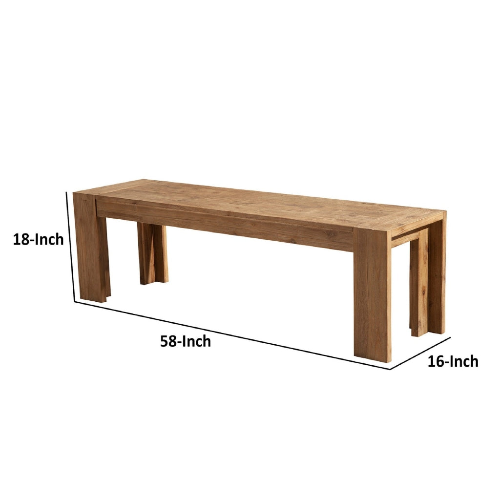 Solid Acacia Wood Bench with Bracket Legs Brown APF-8868-03