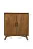 Wooden Small Bar Cabinet with Two Doors and Splayed Legs, Brown
