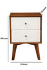 Stylish Wooden Nightstand With Two Drawers and Flared Legs Brown and White - 999-02 APF-999-02