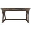 Three Drawer Wooden Desk with Cross Brace Stretcher and Faux Bluestone Top Gray - H741-44 AYF-H741-44