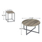 Wooden Table Set with Sturdy Metal Base Set of Three Gray and Brown - T103-213 AYF-T103-213
