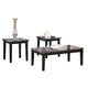 Faux Marble Top Table Set with Tapered Wooden Legs, Set of Three, Black and Gray - T204-13 By Casagear Home
