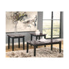 3 Piece Conversation Table Set | Faux Marble Top | Tapered Legs | Black & Gray