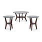 Round Wooden Table Set with Glass Top and Lower Shelf, Set of Three, Brown and Clear - T210-13 By Casagear Home