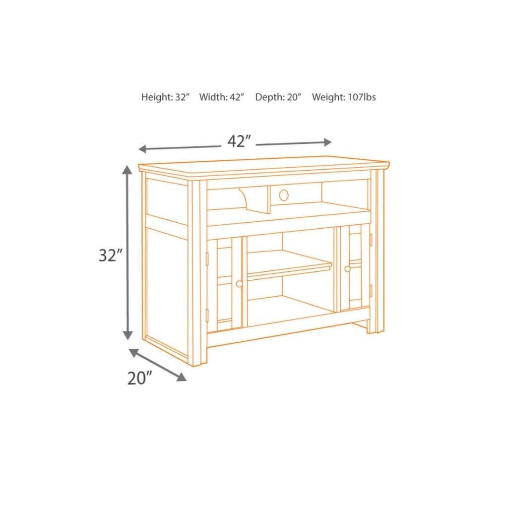 Wooden TV Stand with Two Glass Inserted Door Cabinets and Open Shelves Brown - W797-18 AYF-W797-18