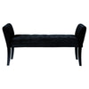 53 Wooden Padded Bench with Cushioned Armrests Black By Casagear Home BM09880