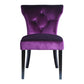 Fabric Side Chair with Padded Seat Set of 2 Purple By Casagear Home BM09918