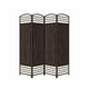 Room Divider | 67" | 4 Panel | Arched Top | Wood & Paper Straw | Espresso