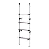 Clothes Rack | 4 Tier | Telescopic Metal Frame | Silver & Black