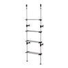 4 Tier Telescopic Metal Frame Clothes Rack, Silver and Black By Casagear Home