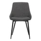 Fabric Upholstered Dining Chair with Metal Legs,Black & Gray By Casagear Home BM155594