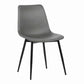 Leatherette Dining Chair with Bucket Seat, Gray and Black By Casagear Home