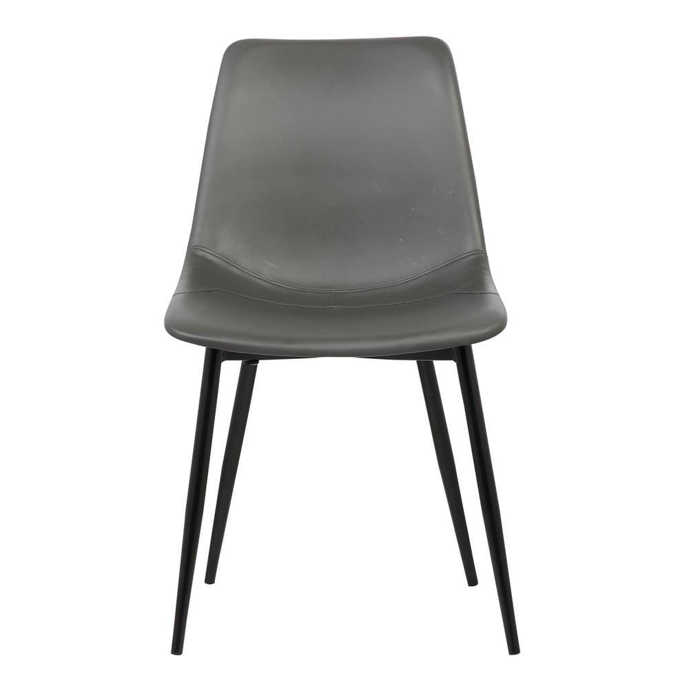 Leatherette Dining Chair with Bucket Seat Gray and Black By Casagear Home BM155599