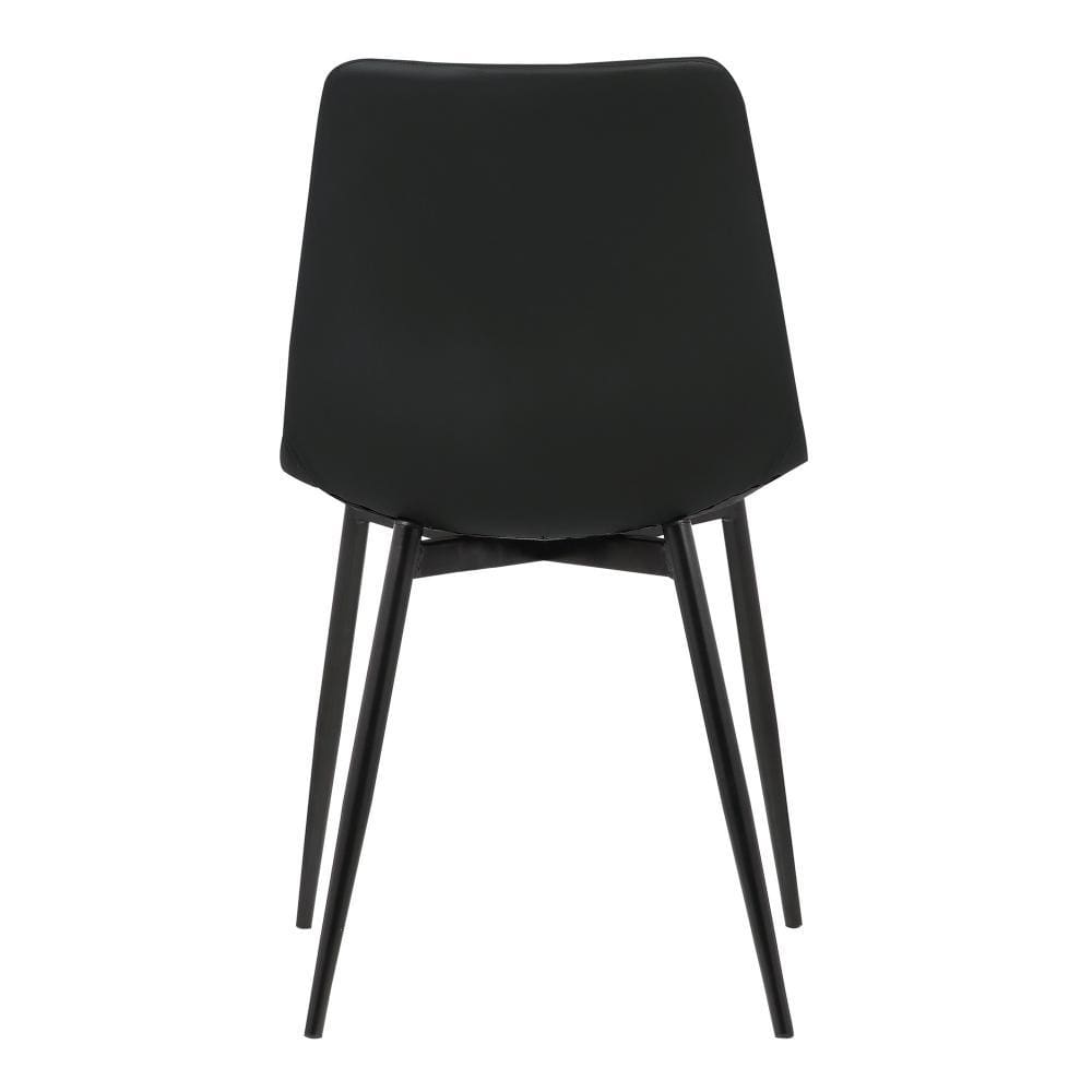 Leatherette Dining Chair with Bucket Seat and Metal Legs Black By Casagear Home BM155600
