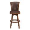 Wooden Counter Stool with Swivel Leatherette Seat and Backrest Brown By Casagear Home BM155608