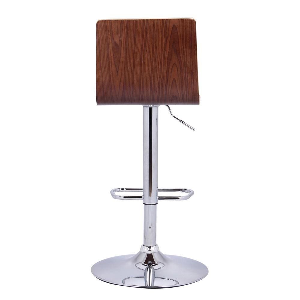 33 Leatherette Barstool with Stitched Details,Cream & Chrome By Casagear Home BM155714
