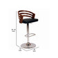 Wooden Barstool with Adjustable Base Black and Brown By Casagear Home BM155736